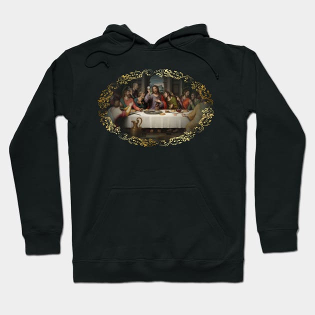 The Last Supper Eucharist Communion Holy Mass Jesus Passion of Christ Gethsemane Agony in the Garden Crucifix Catholic Dinning Restaurant Cook Juan de Juanes Hoodie by hispanicworld